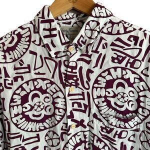 Kenny Flowers White and Purple Casual Button Down Shirt